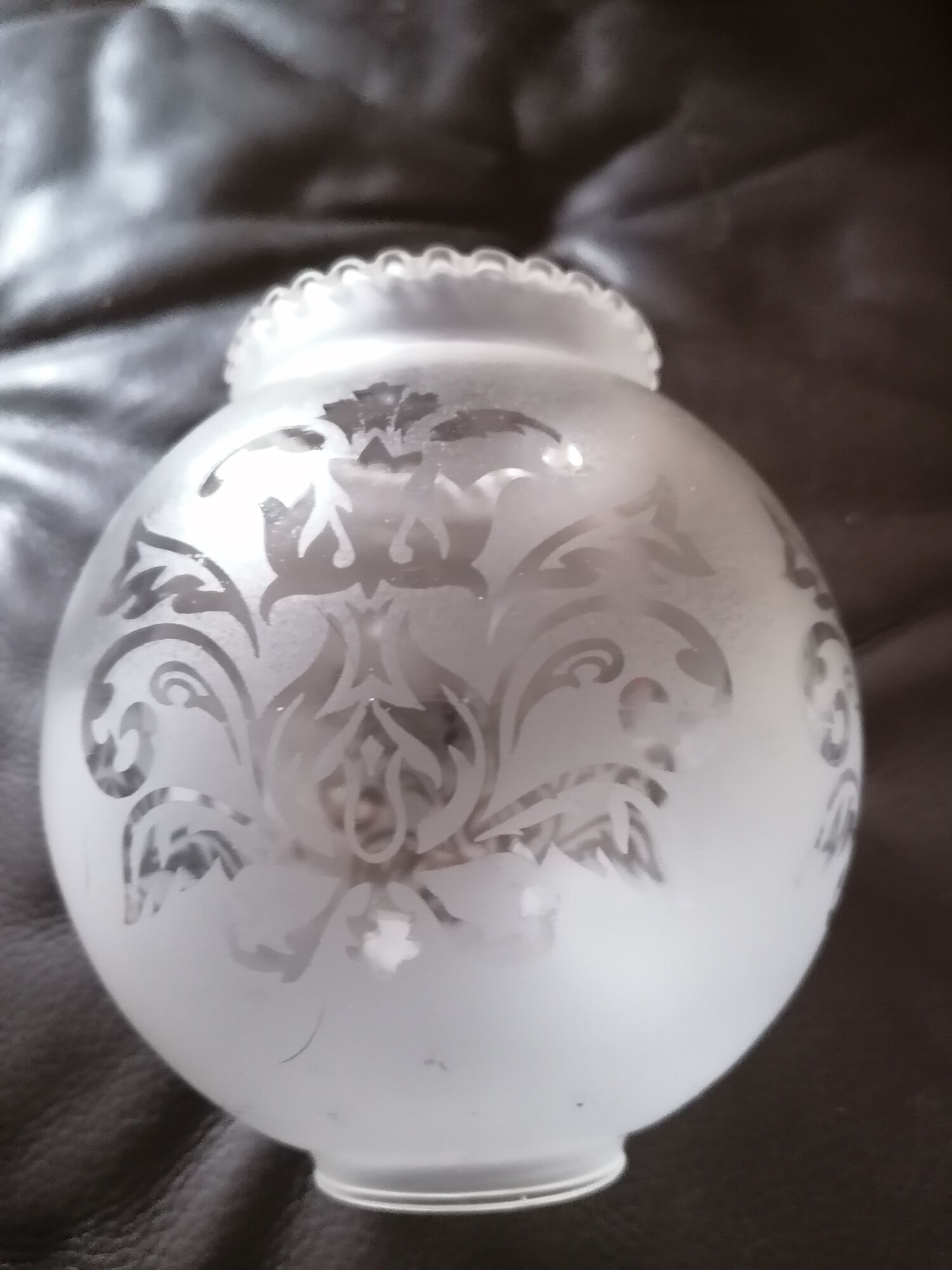 Globe tulip lampshade frosted engraved glass