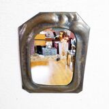 Anthroposophical mirror in brass frame, Switzerland 1950