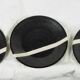 Set de 4 assiettes noires et blanches en grès - fabienne jouvin - années 90
