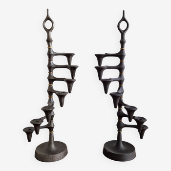 cast iron and brass candelabra by Jens Quistgaard, Denmark 1960's