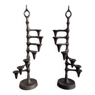 cast iron and brass candelabra by Jens Quistgaard, Denmark 1960's