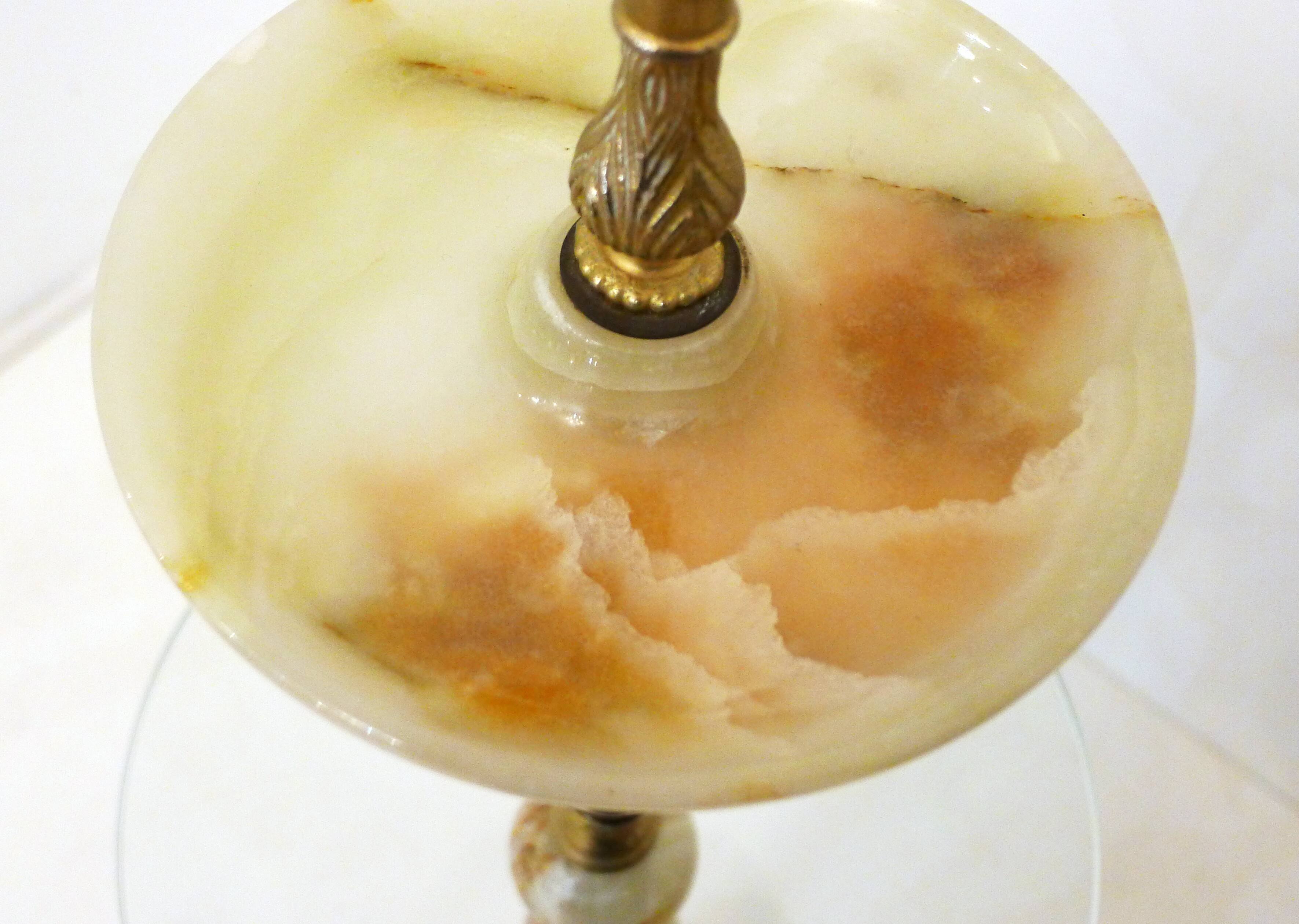 Onyx standing ashtray - gold metal