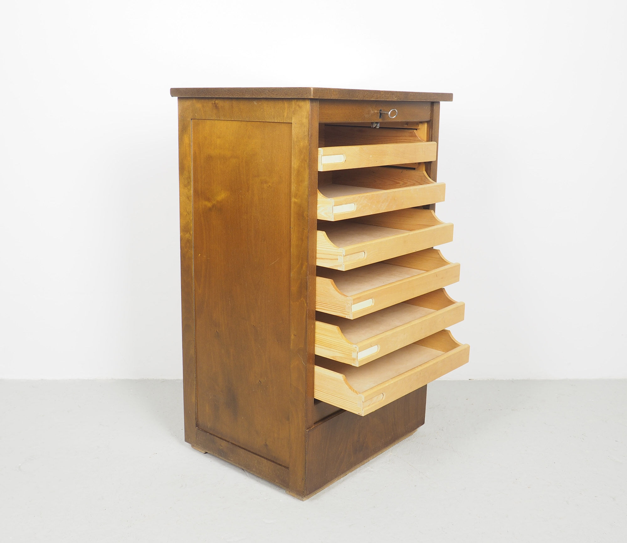 1950's wooden filing cabinet
