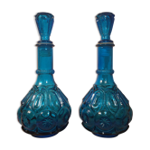 2 bouteilles Empoli italienne verre bleu