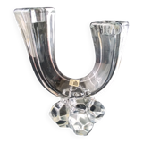 Daum asymmetrical crystal candle holder