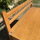 Vintage 1960s bank chest in light oak and rattan weaving.