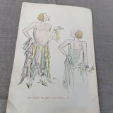 Lithograph Who wants my pretty handkerchiefs? SEM, circa 1924 Georges Goursat dit Sem, collector