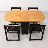 4 Trieste folding chairs with storrage table - Aldo Jacober for A. Bazzani