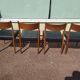 Set of 4 Scandinavian teak chairs in black leather