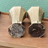 Pair of cast iron cone vases, art deco