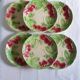Six slip plates with strawberry decoration