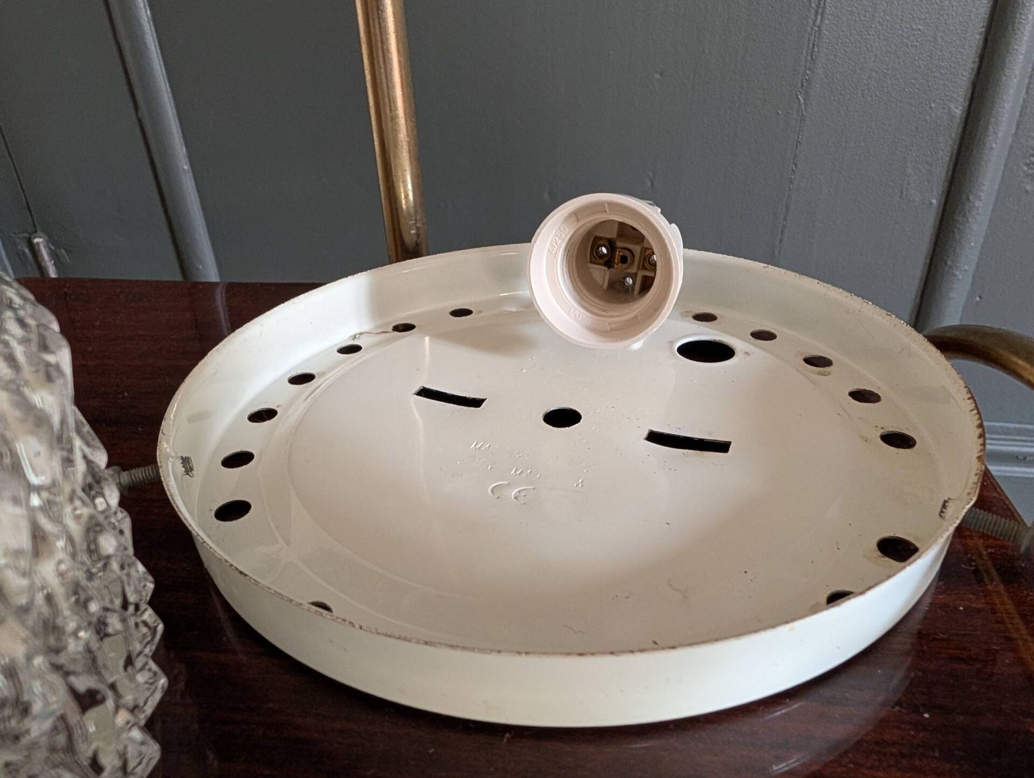 Ceiling light / wall light MATHIAS 1970s – moulded glass with diamond points