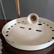 Ceiling light / wall light MATHIAS 1970s – moulded glass with diamond points