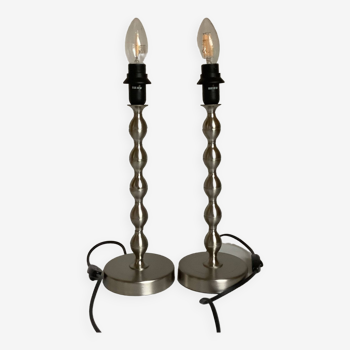 Pair of silver steel lamps Maria Vinka
