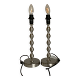 Pair of Maria Vinka silver steel lamps