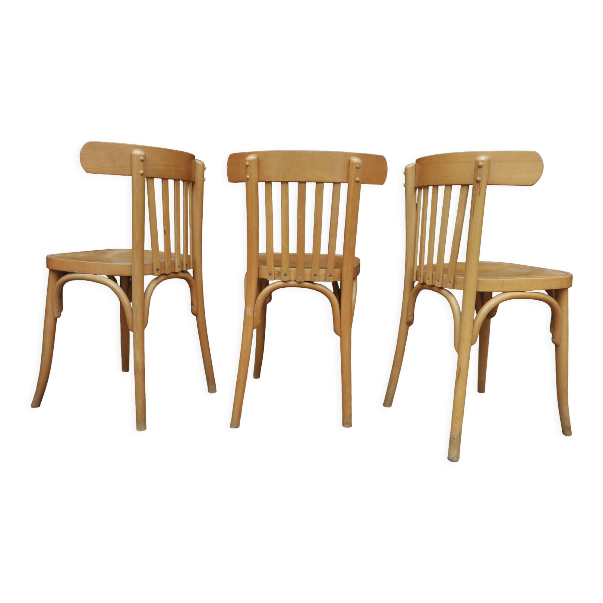 Old bistro chairs in curved beech from the 1950s