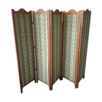 Vintage wood and fabric screen