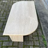 Vintage travertine teardrop coffee table