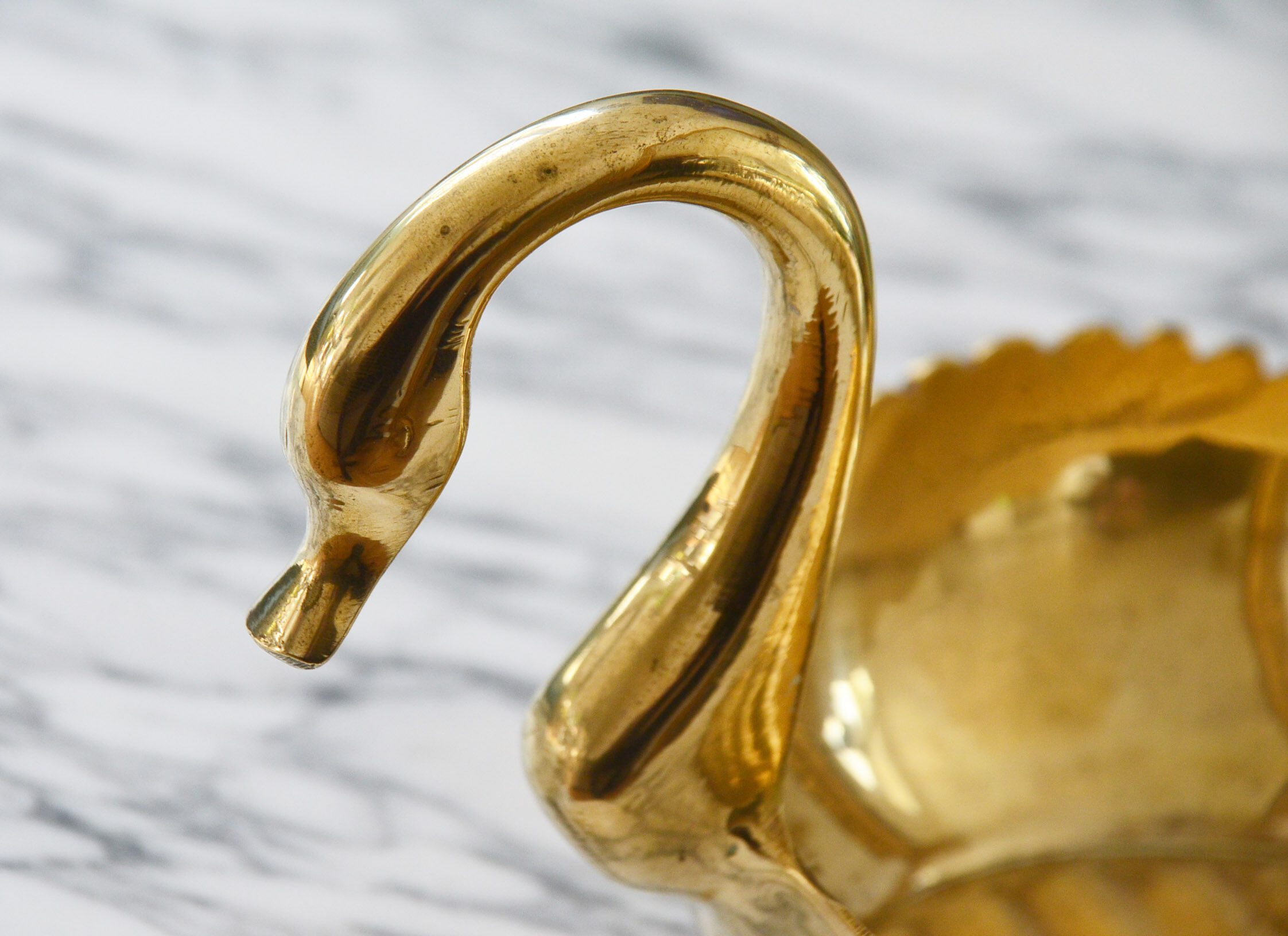 Swan brass trinket bowl from the 60/70