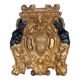 18th century carved wooden element, a cartouche surrounded by two women C478