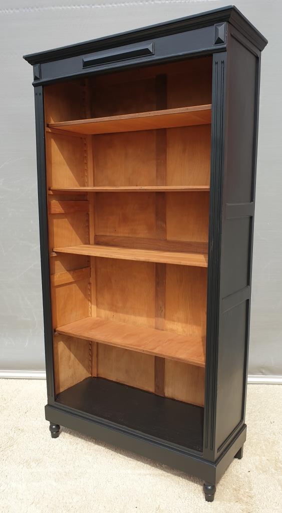 Open bookcase XIXth lacquered black