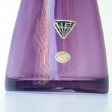 Vintage vase in purple gradient glass by Hessen Glaswerke, West Germany, 1960