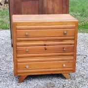 Vintage chest of drawers from the 50s with compass feet and 3 drawers