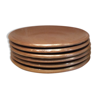 6 vintage sandstone desset plates