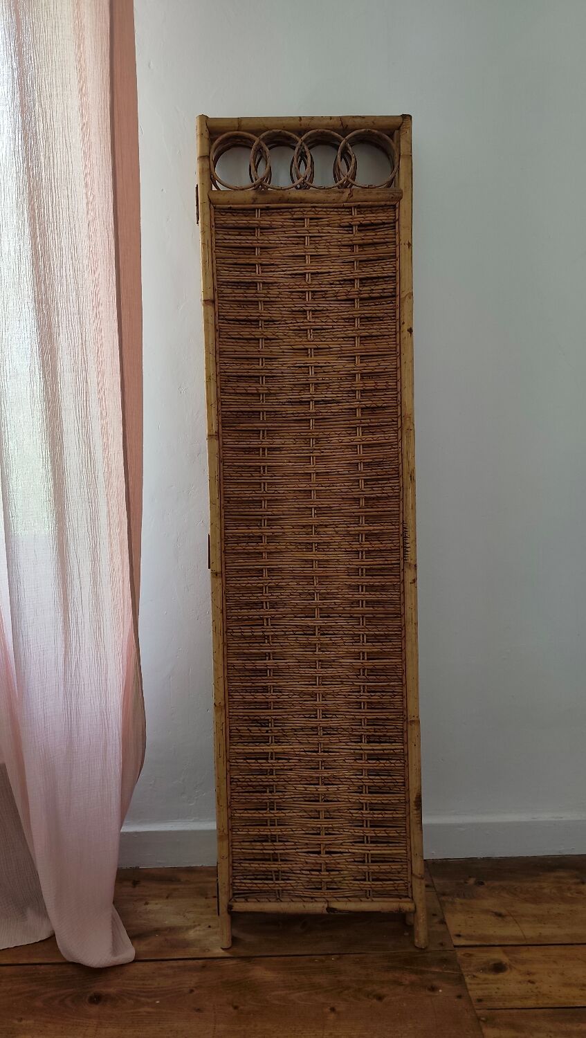 Vintage Italian rattan and bamboo room divider