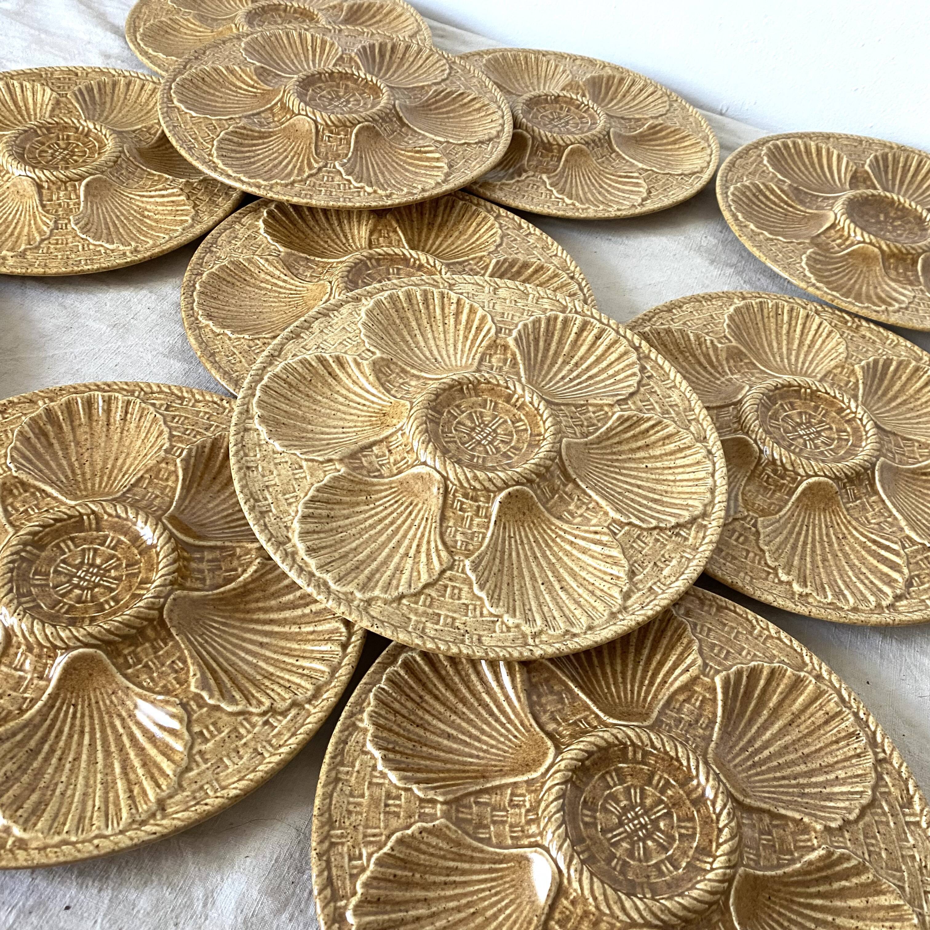 Assiettes à huîtres vintage Longchamp