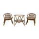 Set coffee table and rattan chairs