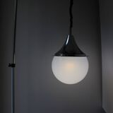 Space Age glass and chrome ball pendant light