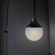 Space age glass and chrome ball suspension