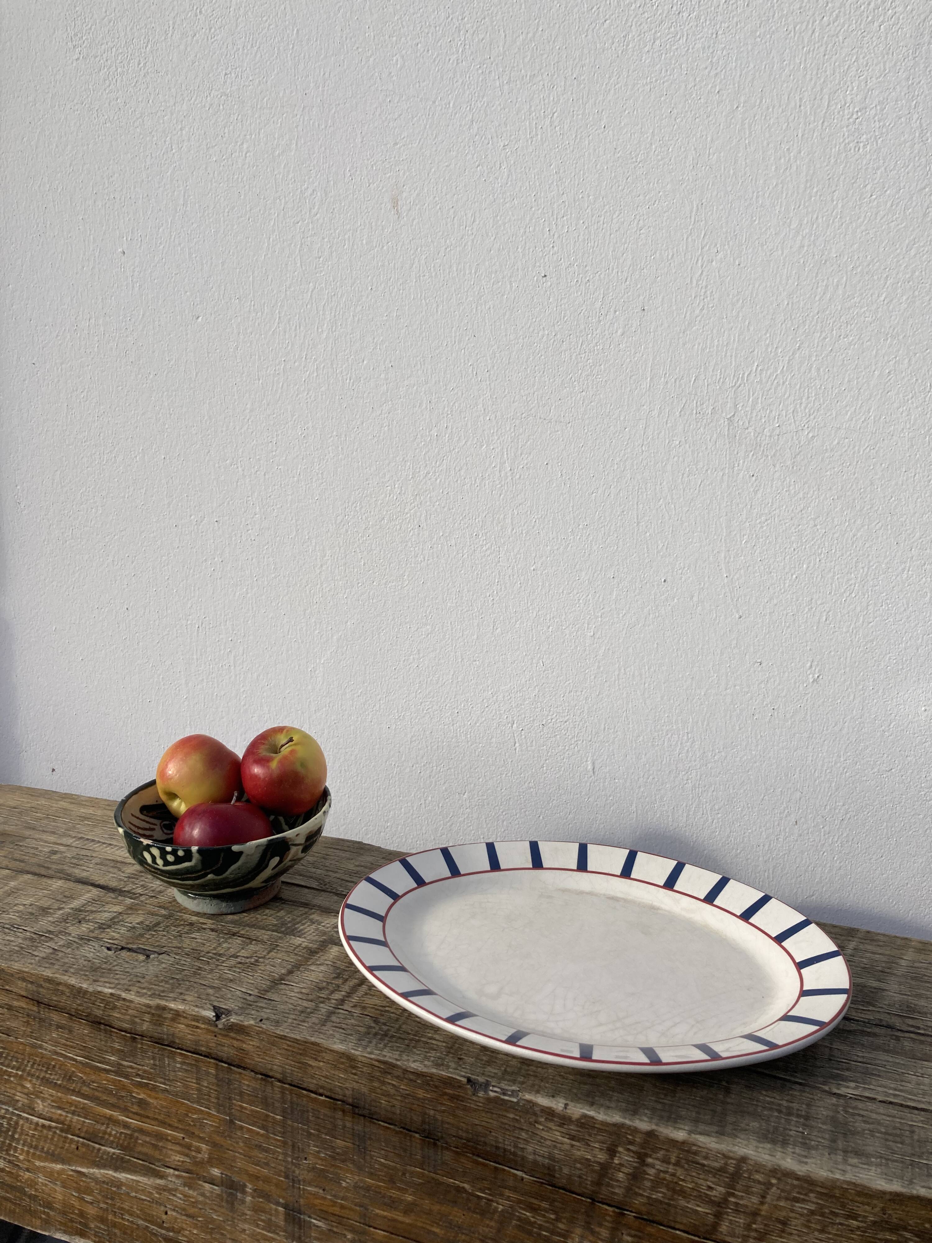 Traditional Basque oval ceramic dish