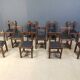 Vintage brutalist dining chairs set of 11 - 1960s