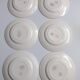 Set of 6 flat plates Salins model Simone beige with flowers.