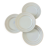 4 assiettes à dessert en porcelaine de St Amand