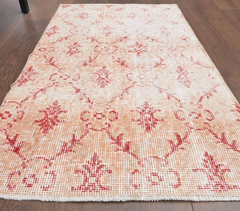Handmade vintage Oushak rug