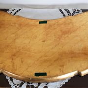 Venetian wooden tray, green and gold, vintage, 50s, bean shape