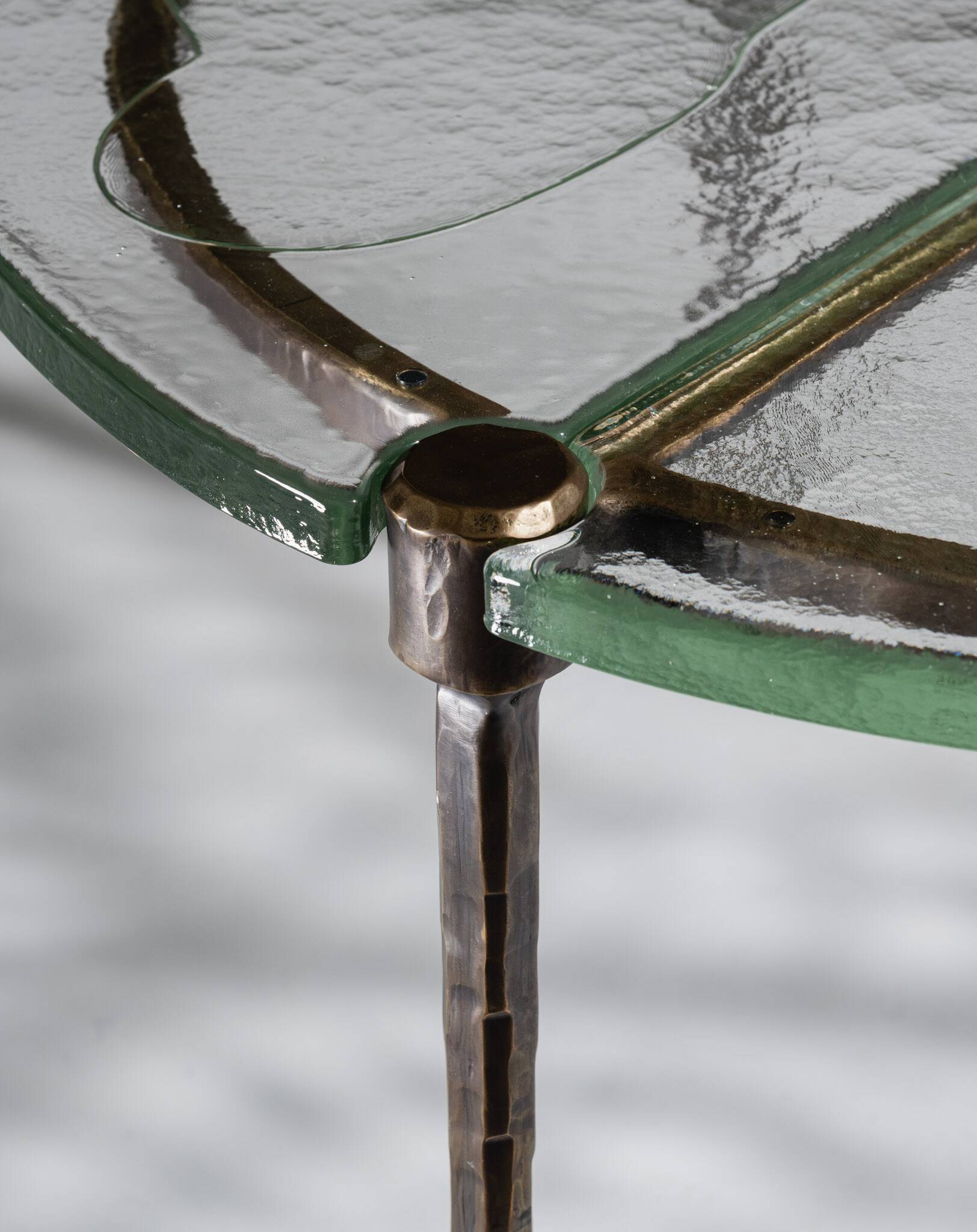 Bronze and glass coffee table, Lothar Klute, 1980s