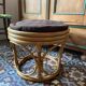 Vintage rattan pouf