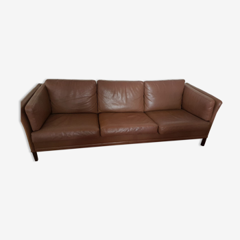 Leather sofa 3 pl, very good condition, Danish manufacture, good quality,1950-60