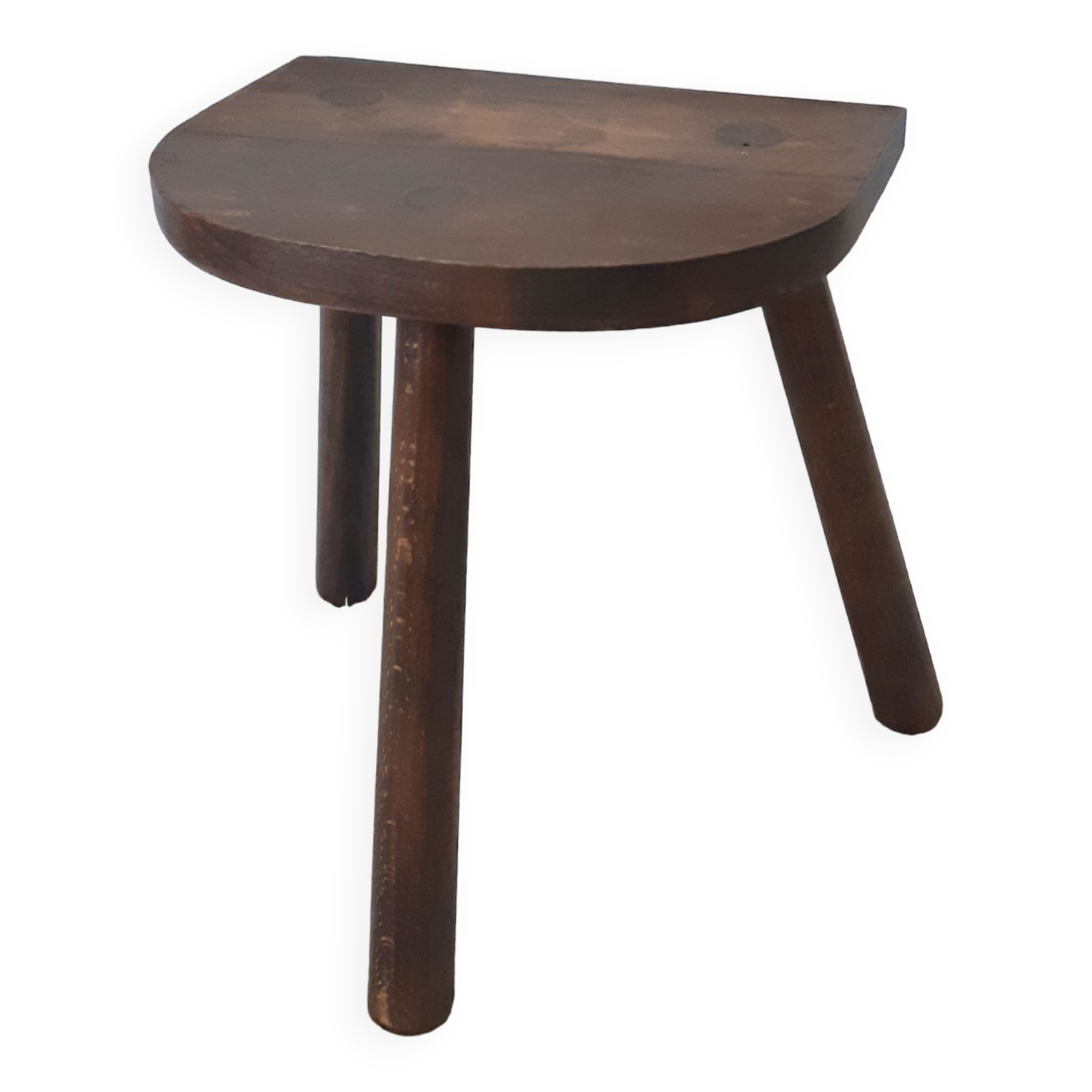 Vintage milking stool , wooden, tripod , 50s