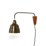 Rare Danish Wall Lamp in Brass and Teak 1950s
