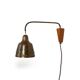 Rare Danish Wall Lamp in Brass and Teak 1950s