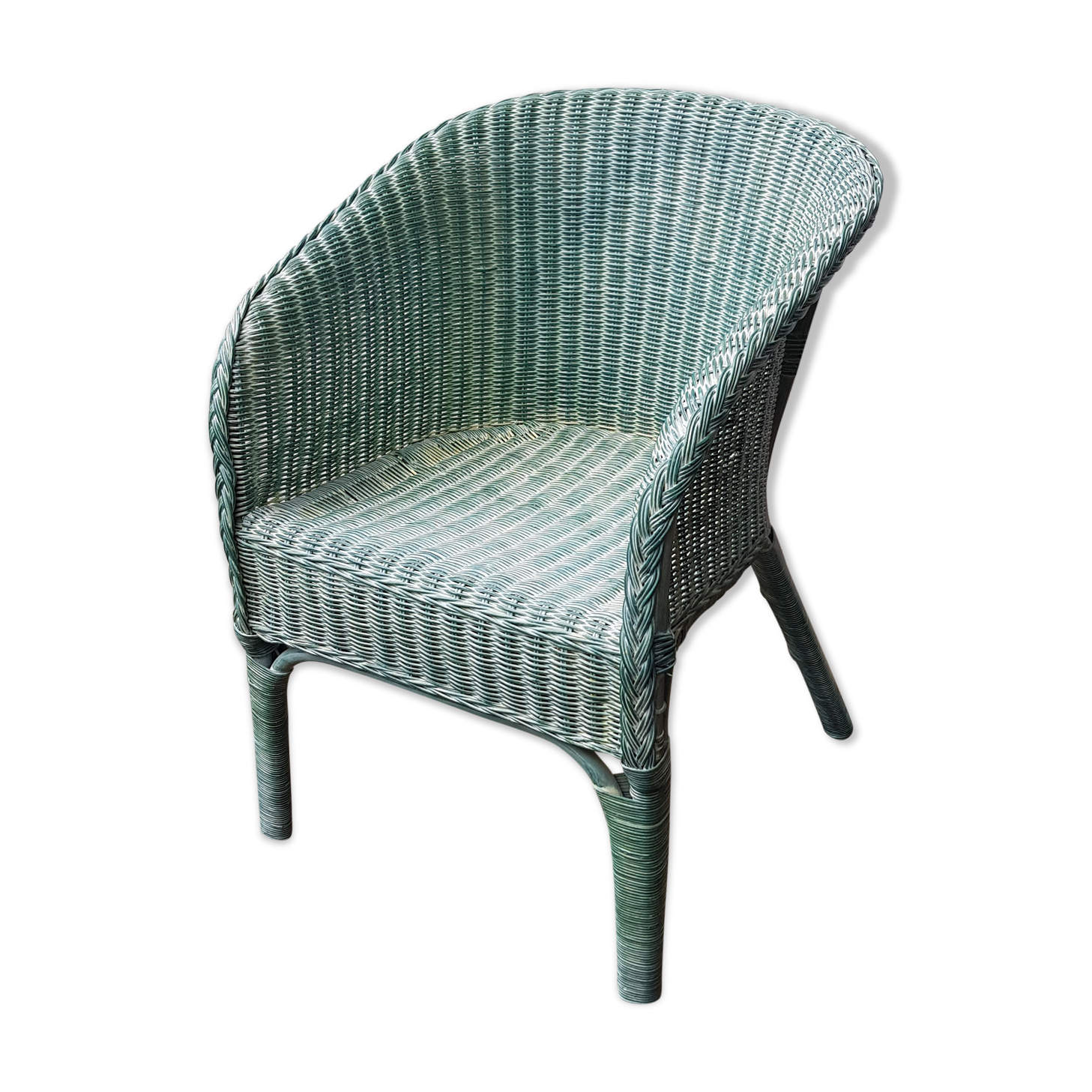 Green rattan chair