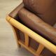 Brown leather sofa, Danish design, 1970s, production: Denmark
