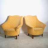 Pair of yellow vintage armchairs