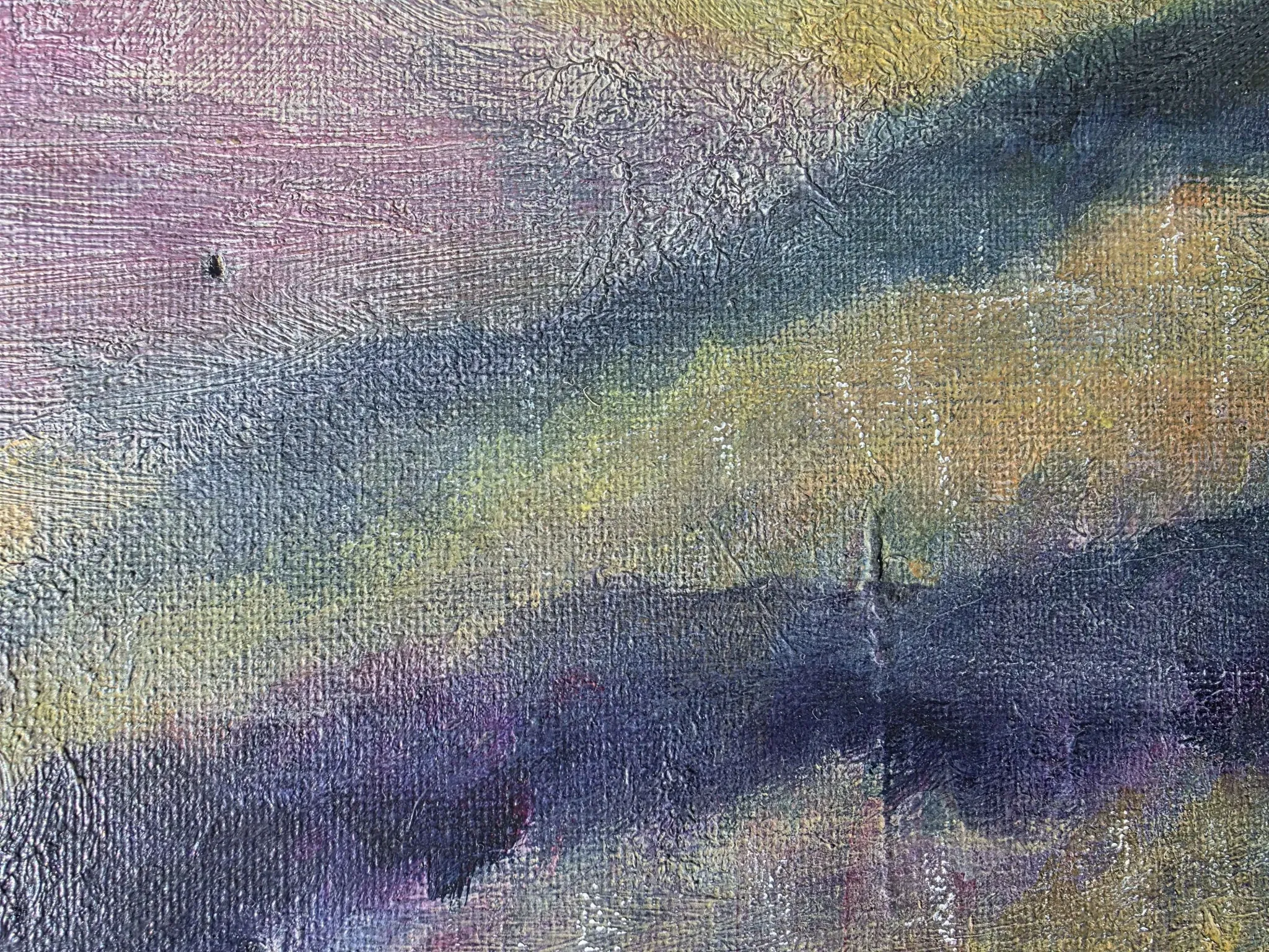 Vintage Moody Impressionist Oil Landscape Painting