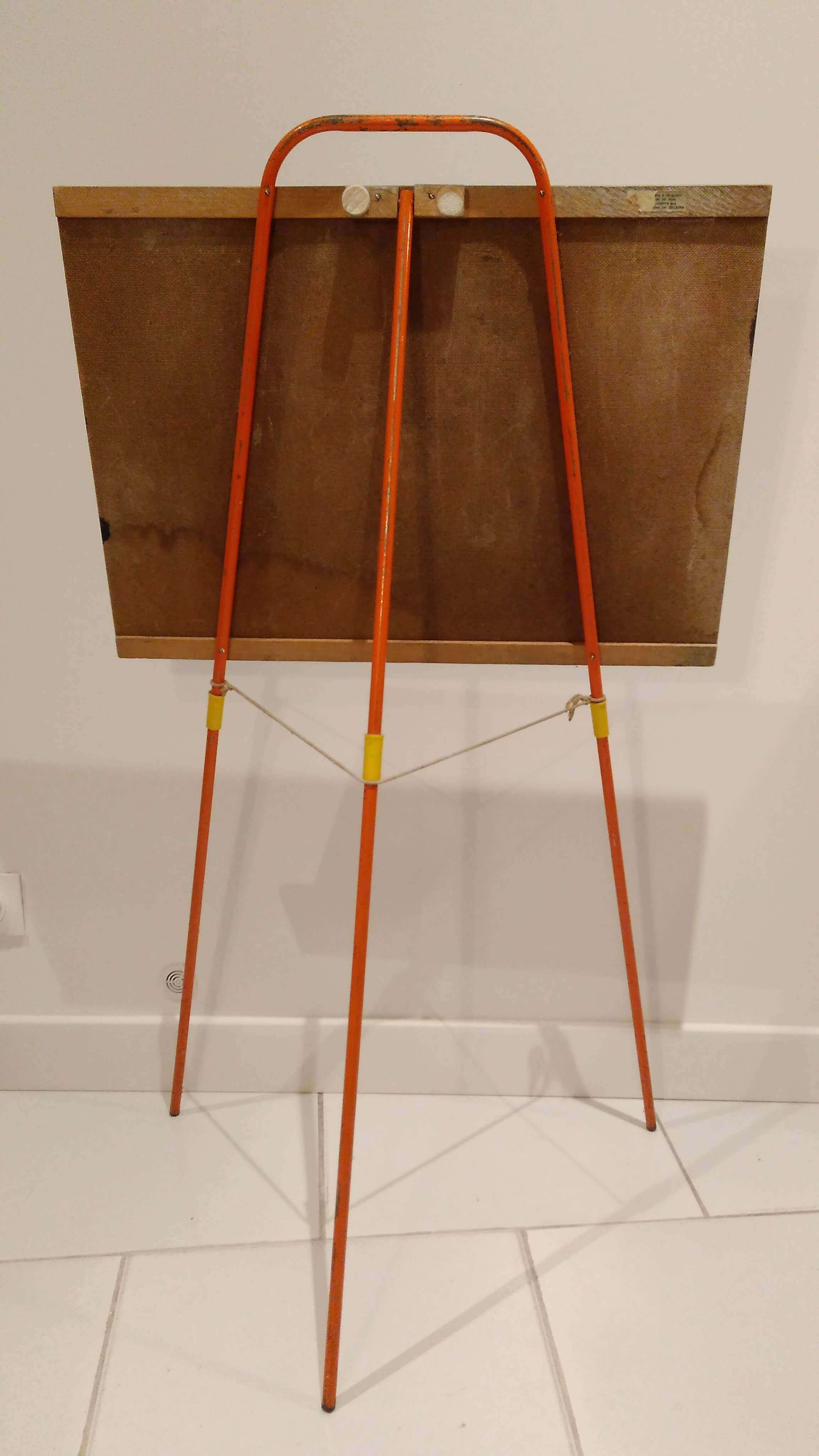 Vintage metal tripod schoolboy table